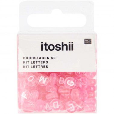 kit perles alphabet néon rose