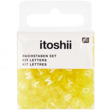 kit perles alphabet néon jaune